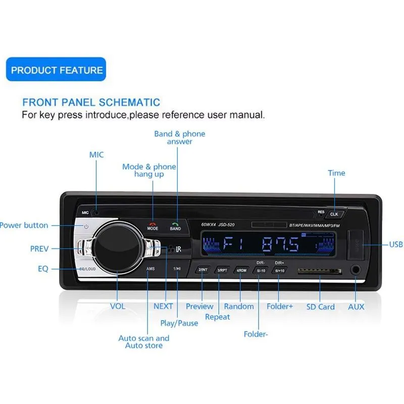 Radio Universal Usb, Aux Dhe Bluetooth 12v  view 3