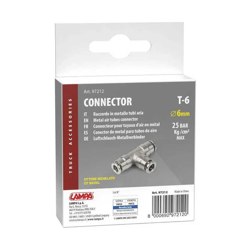 Konektor Ajri Metalik T-6 Ø6mm Kamioni view 2