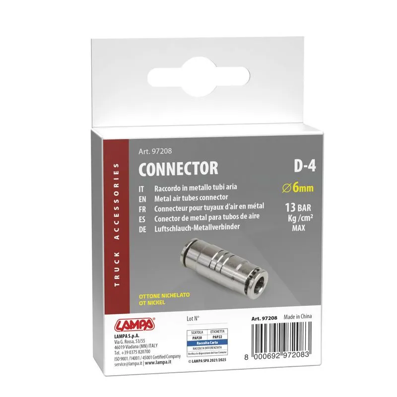 Konektor Ajri Metalik D-4 Ø6mm Kamioni view 2