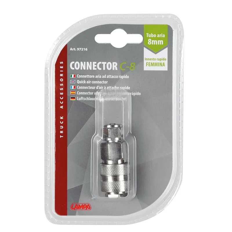 Konektor Ajri Metalik Femeror C-8 Ø8mm Kamioni view 3