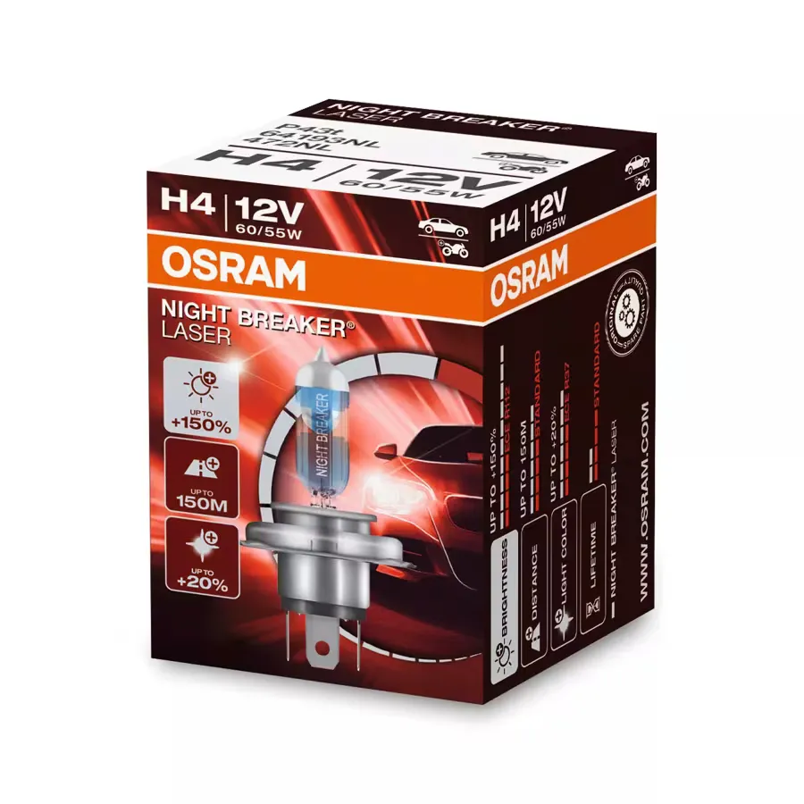 Lampa Gar H4 12v 60/55w +130% Duobox