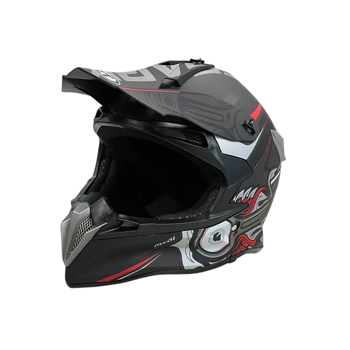 Helmete Motocross 188, Madhesia Xl – E Zeze Mat/gri E Kuqe