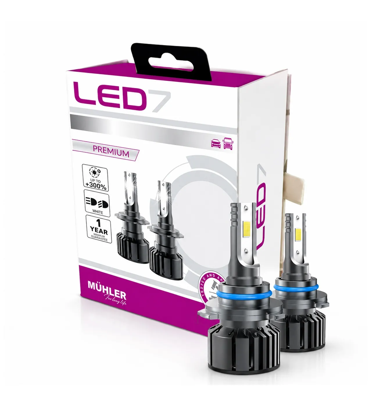 Lampa Led H12 12/24v +300% Led7 Muhler