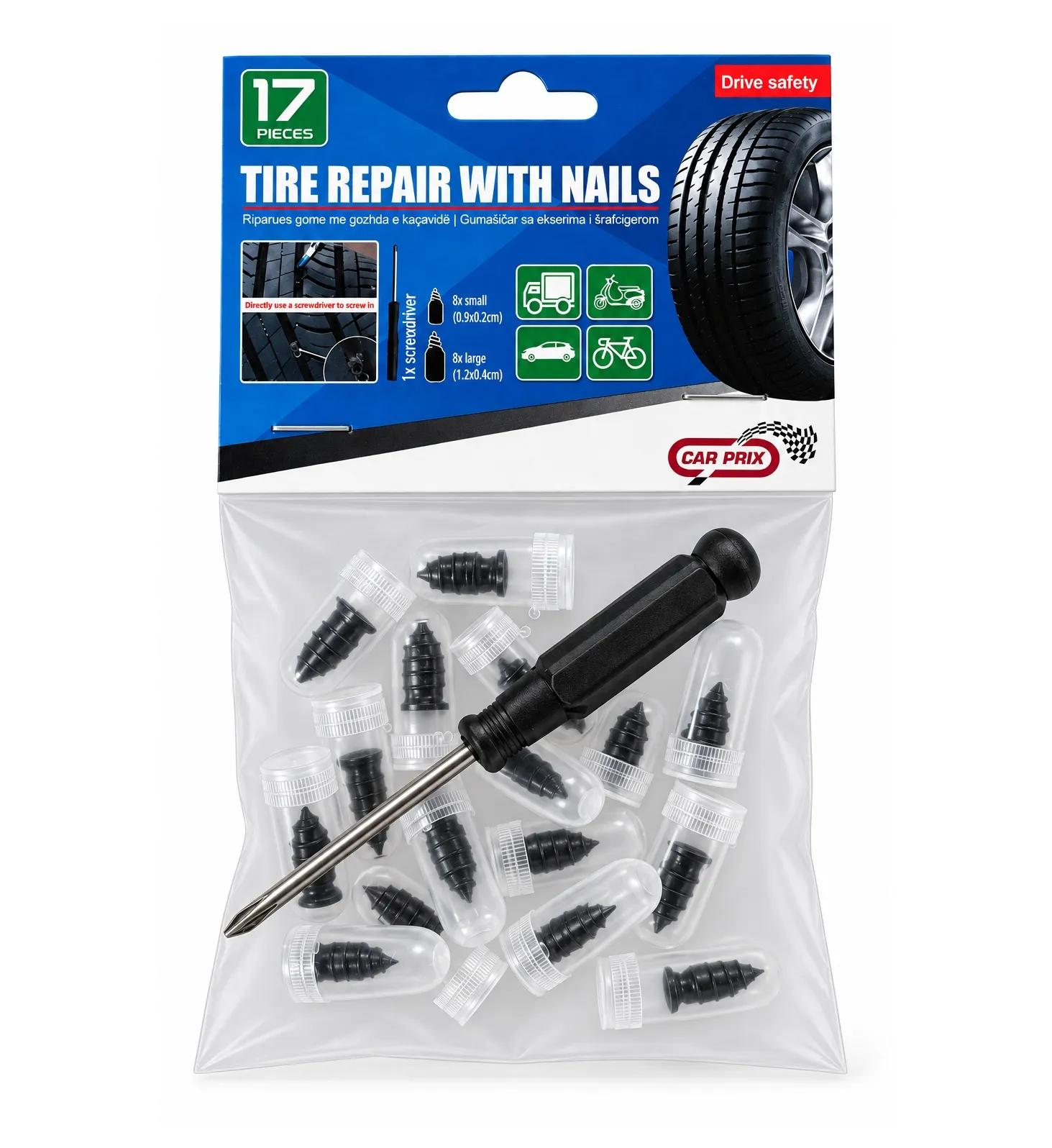 Riparues Gome Me Gozhda Dhe Kaqavide Set 17pcs