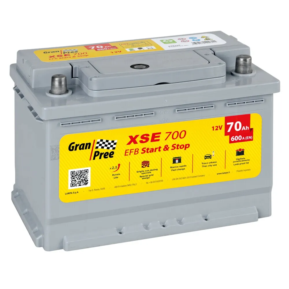 BATERI 12V - GRAN PREE START-STOP EFB - 70 AH - 600 A