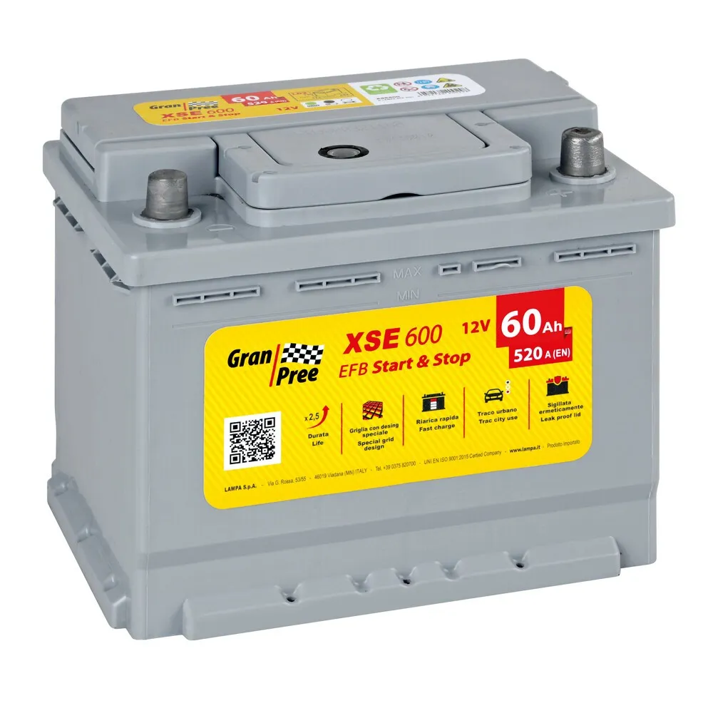 BATERI 12V - GRAN PREE START-STOP EFB - 60 AH - 520 A