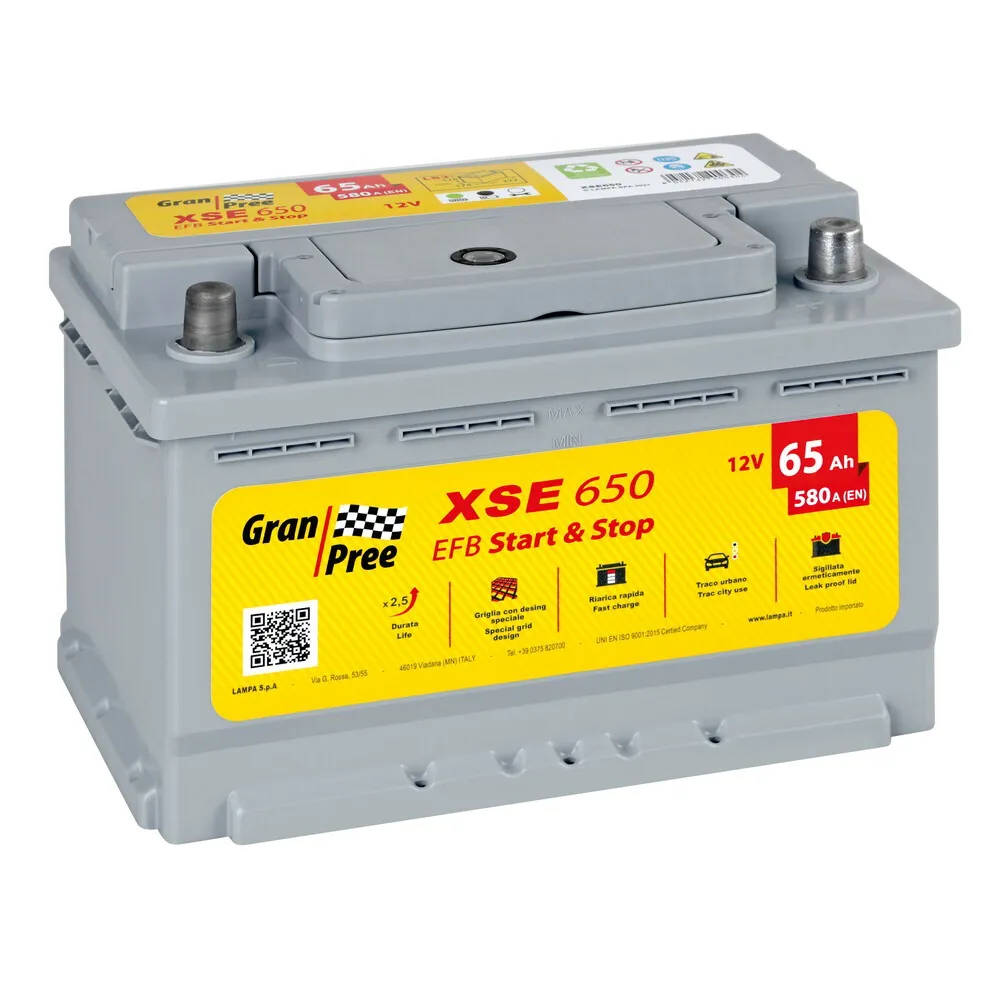 BATERI 12V - GRAN PREE START-STOP EFB - 65 AH - 580 A